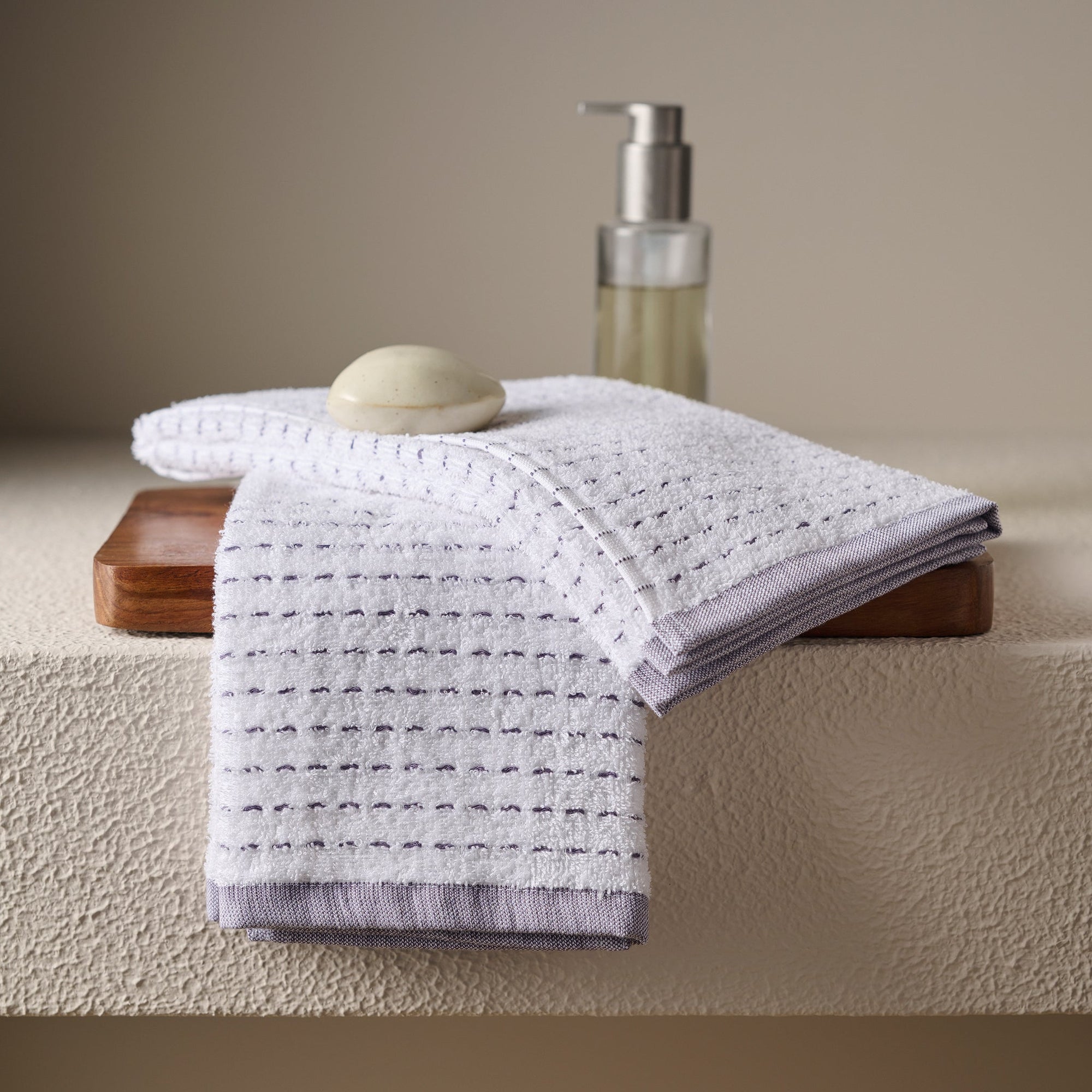 Drizzle | Cotton | Dobby Stripe Terry | Hand Towel