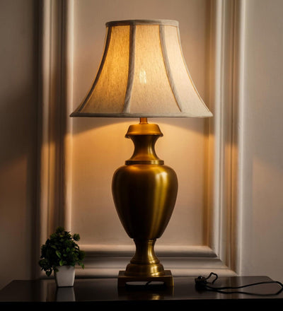 Trophy Brass Table Lamp, Antique Gold (27") – Bell Shade