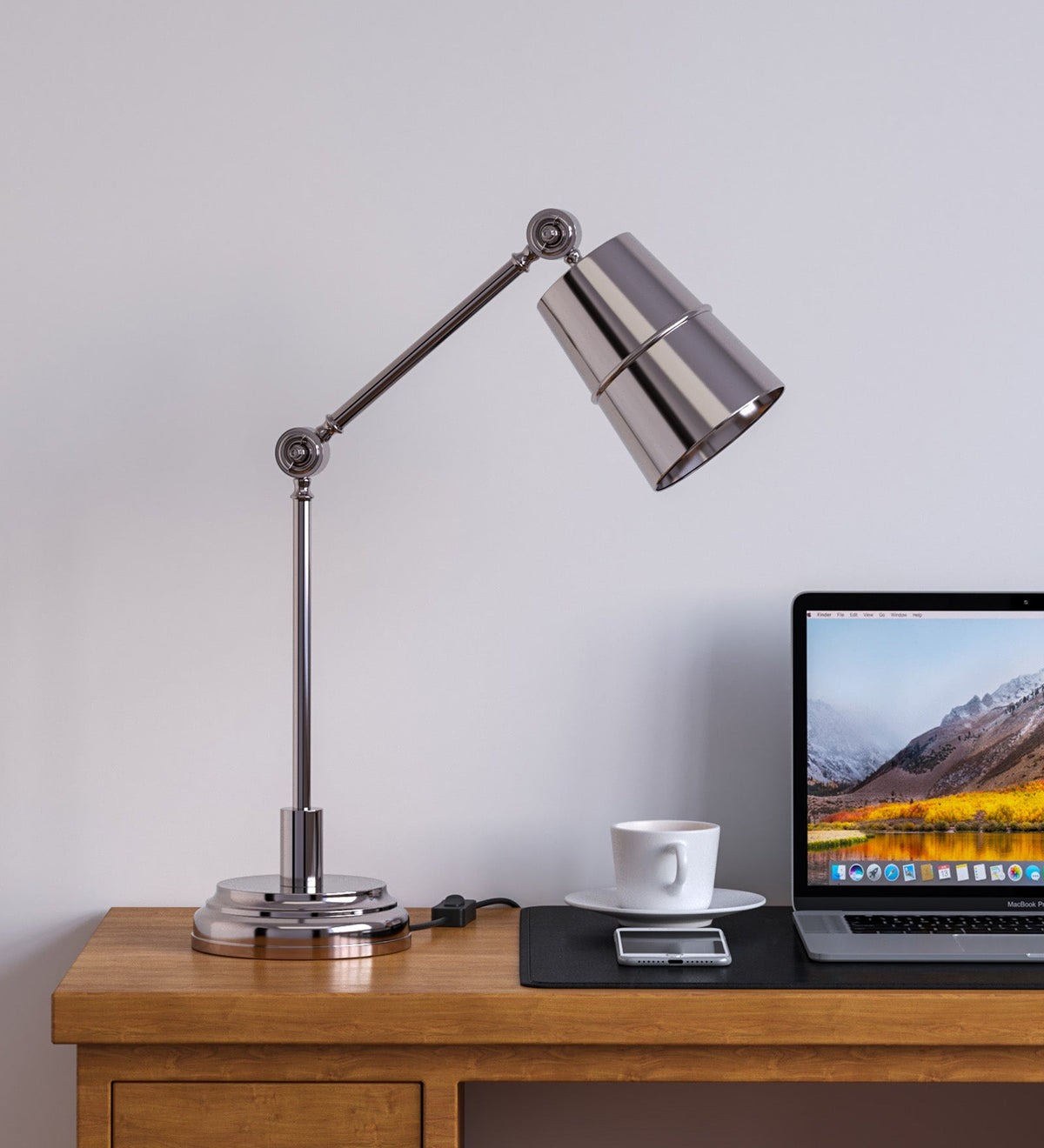 Table Lamps | Adjustable Study Desk Lamp, Nickel – Movable Arm