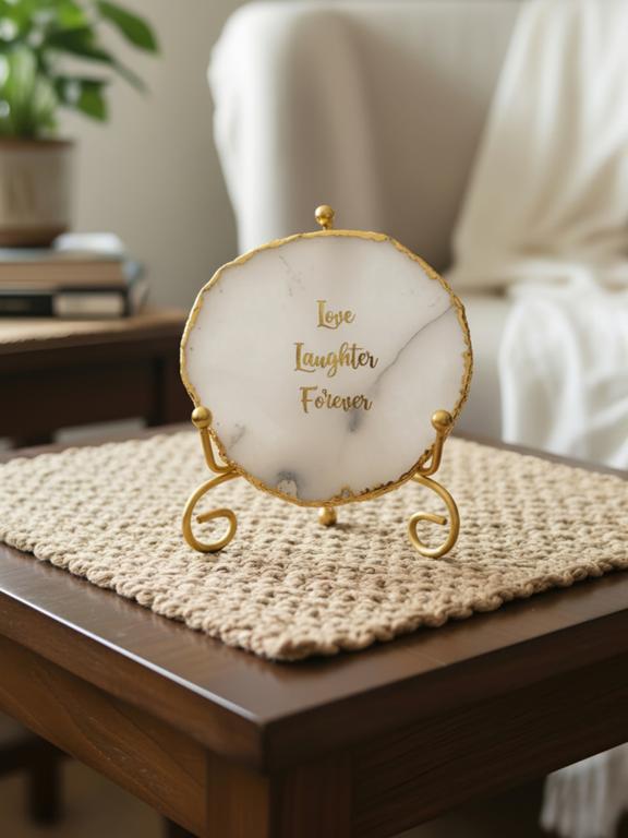 Natural Agate Stone Showpiece | Love & Laughter