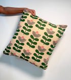 Mid-Modern Reversible Cotton Cushion Cover l Beige & Green