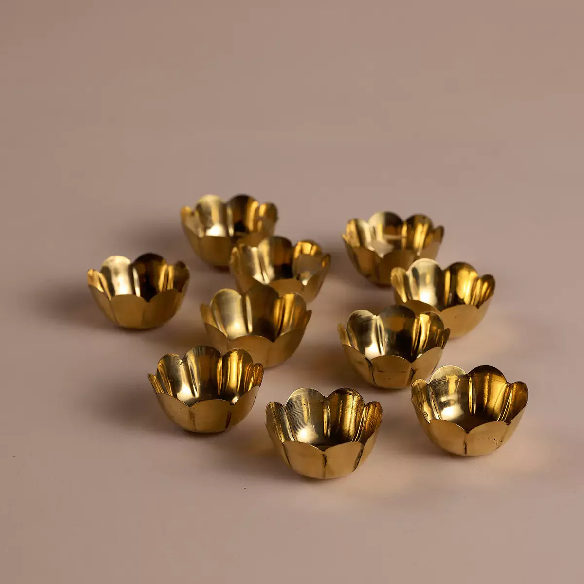 Festive Brass Tiny Urli T-lite Floaters Set of 10