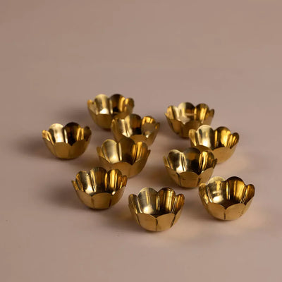 Festive Brass Tiny Urli T-lite Floaters Set of 10