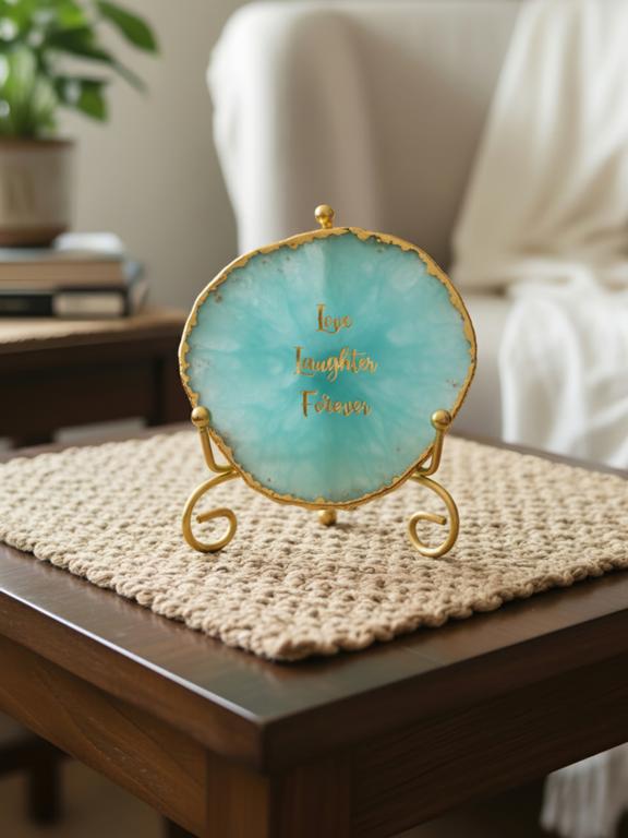 Natural Agate Stone Showpiece | Love & Laughter