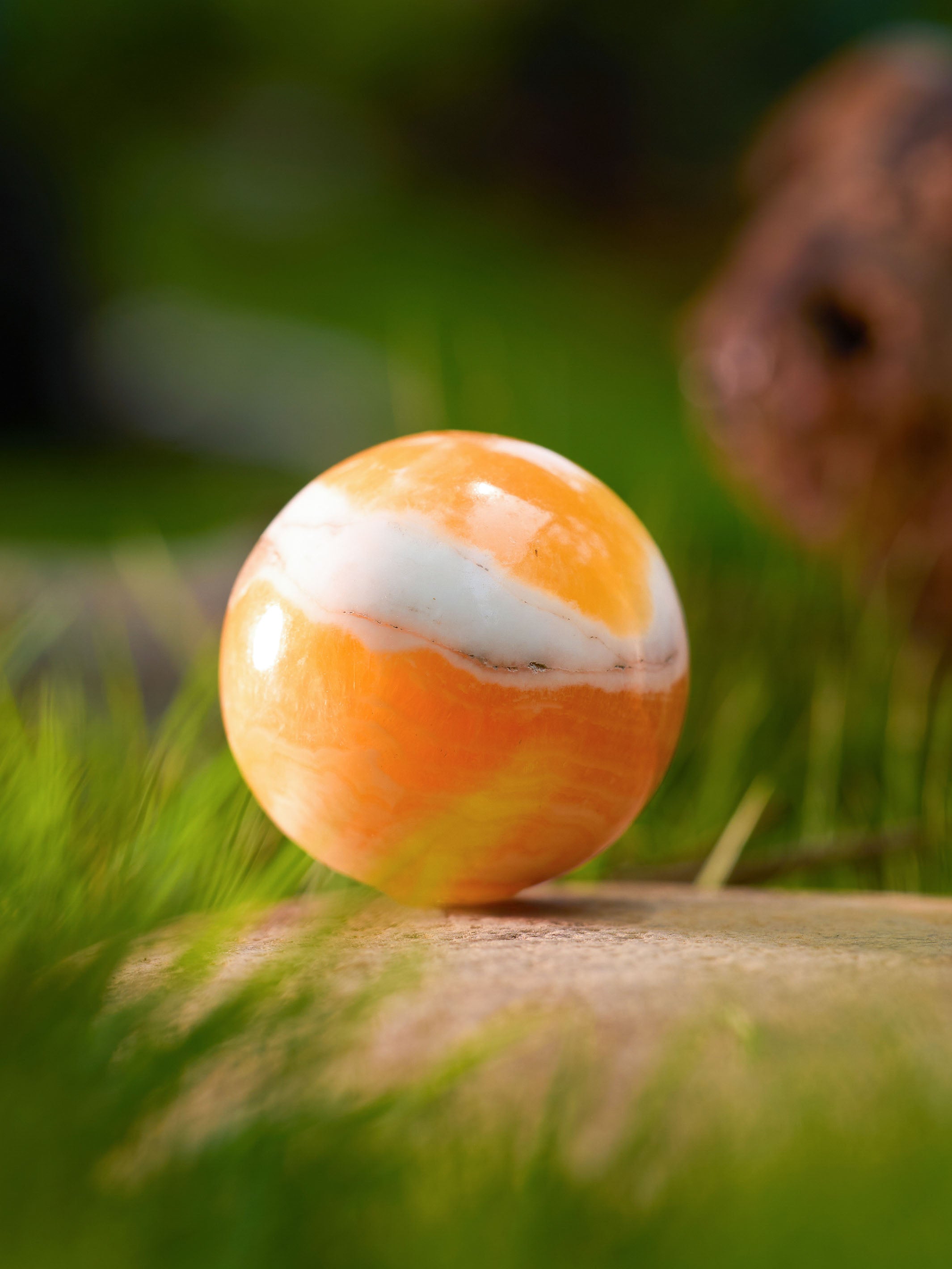 Semi-precious Gemstone - Orange Calcite Sphere