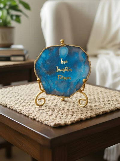 Natural Agate Stone Showpiece | Love & Laughter
