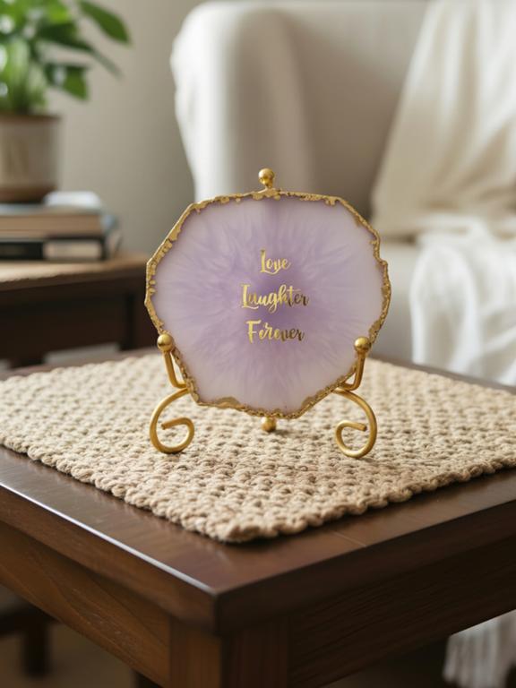 Natural Agate Stone Showpiece | Love & Laughter