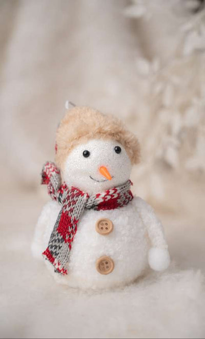 Plush Snowman Doll with Scarf and Hat_CC137