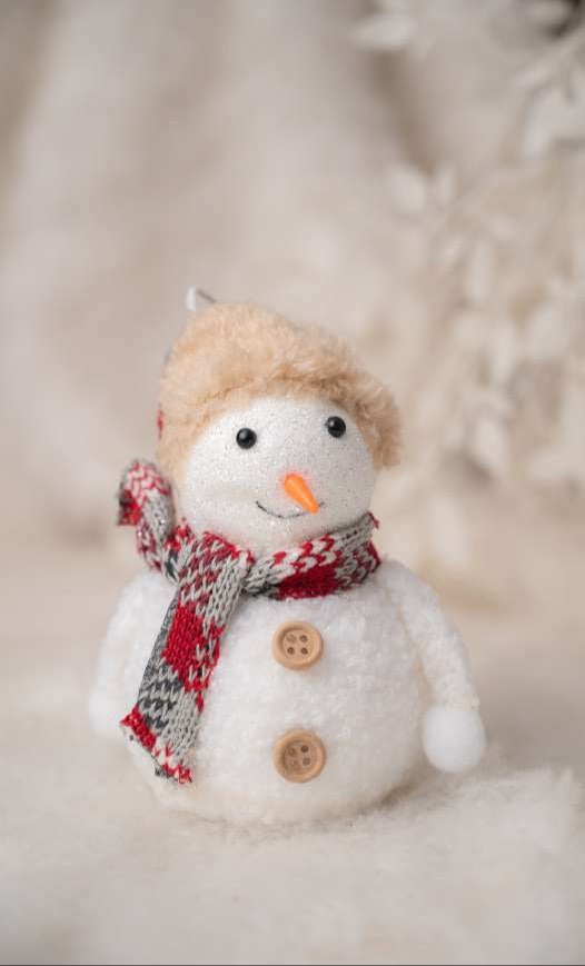 Plush Snowman Doll with Scarf and Hat_CC137