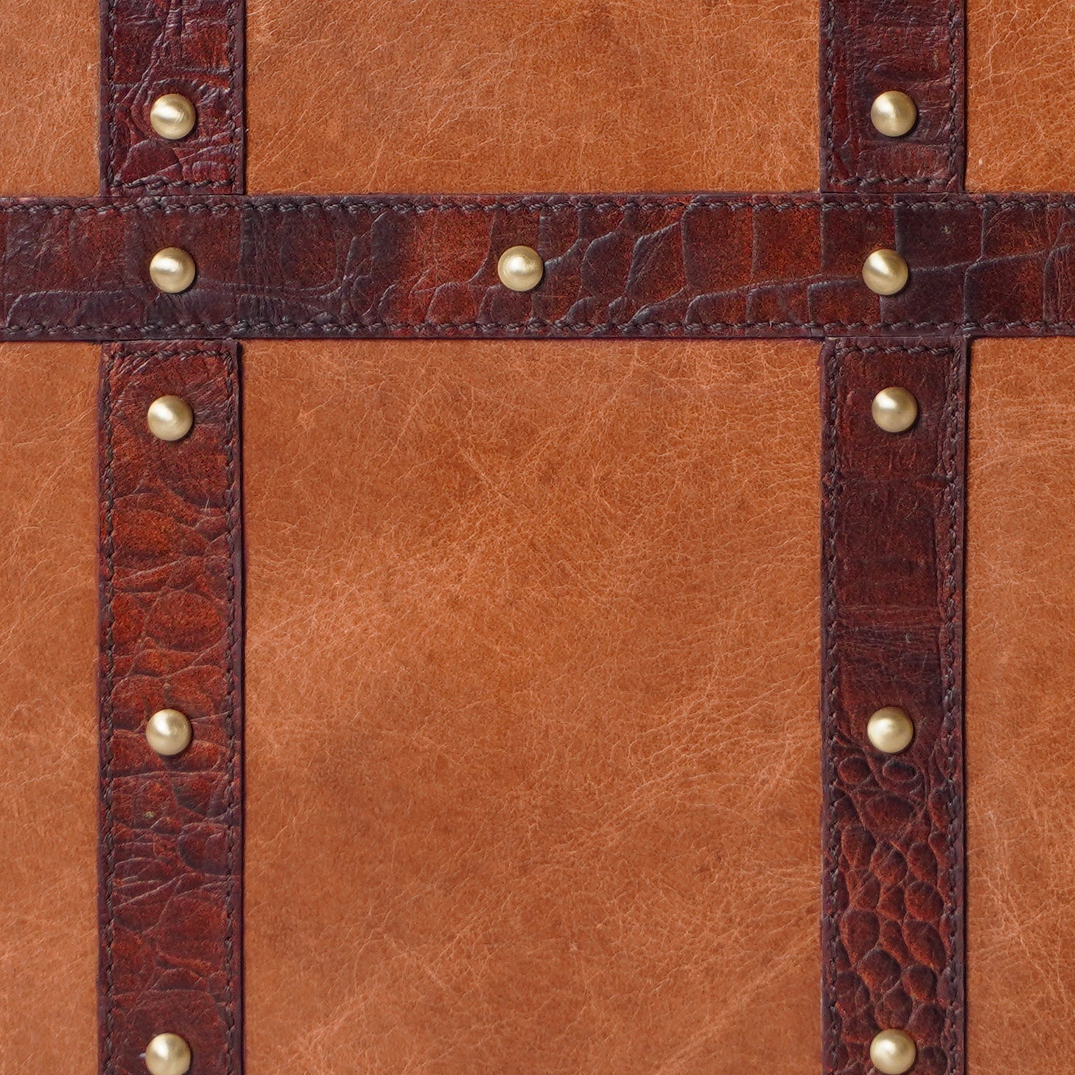 Luxury nailed leather bin displayed in home interior India - The Mage Home