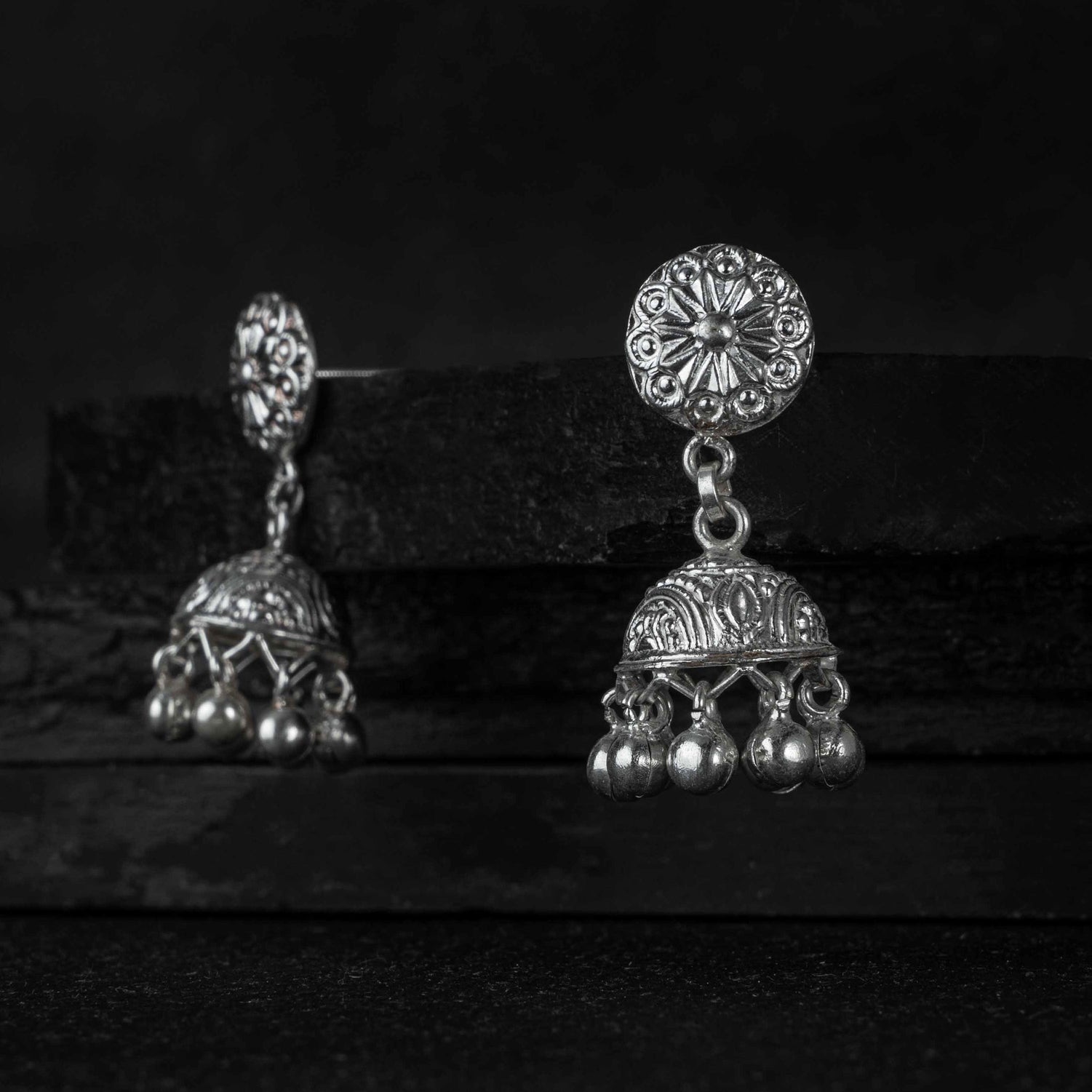 Tara Silver Jhumki Earring