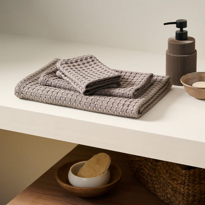 Honeycomb | Cotton Bamboo | Waffle | Bath Set - Ash