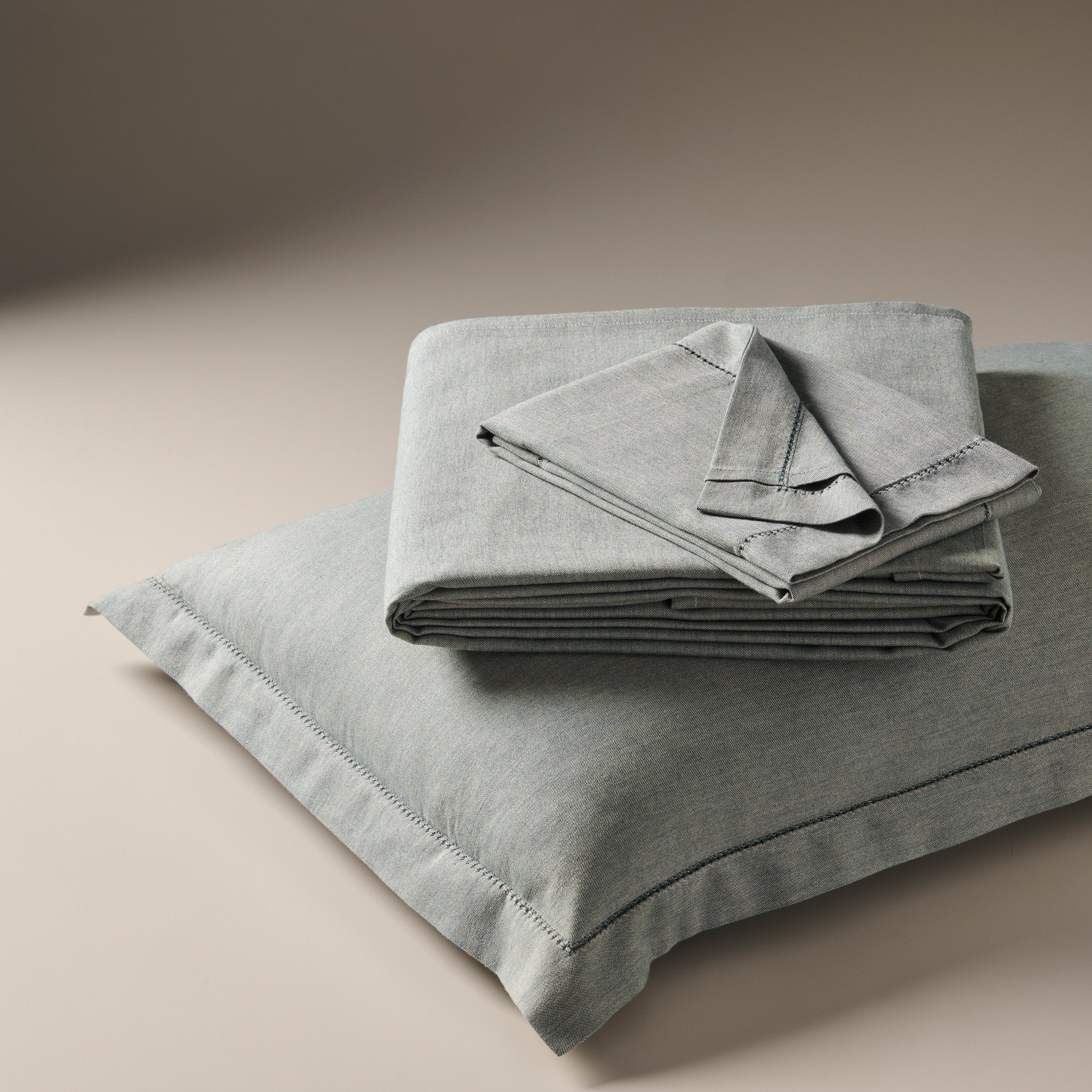 Teal Glaze | Cotton Bamboo | Chambray | Bedsheet
