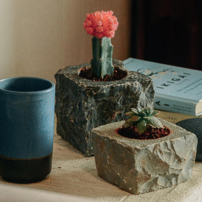 Limestone Planter - Grey