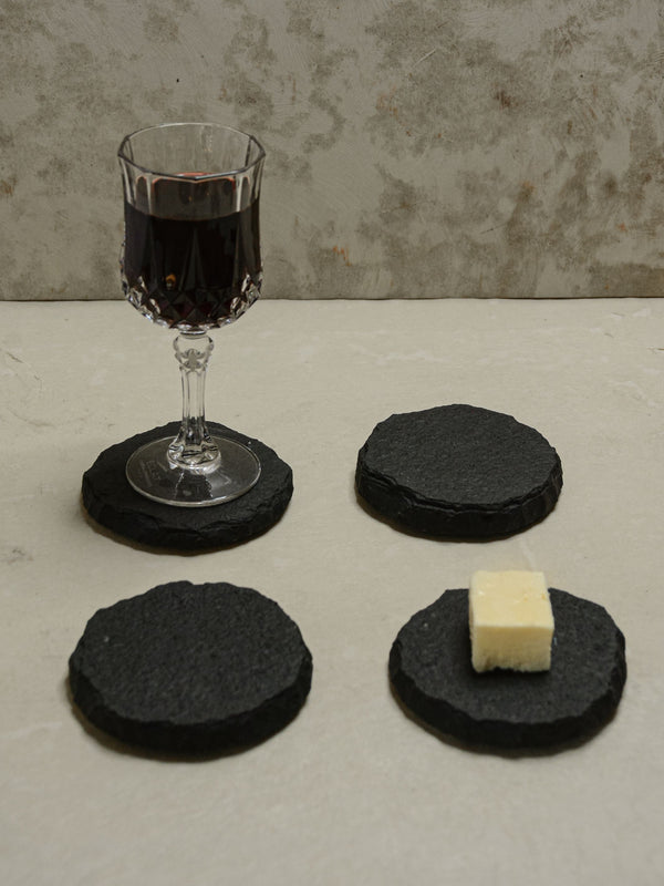 Coasters Set of 4 - Slate Round