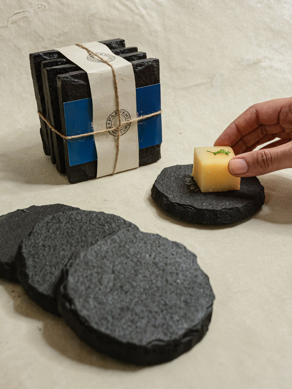 Coasters Set of 4 - Slate Round