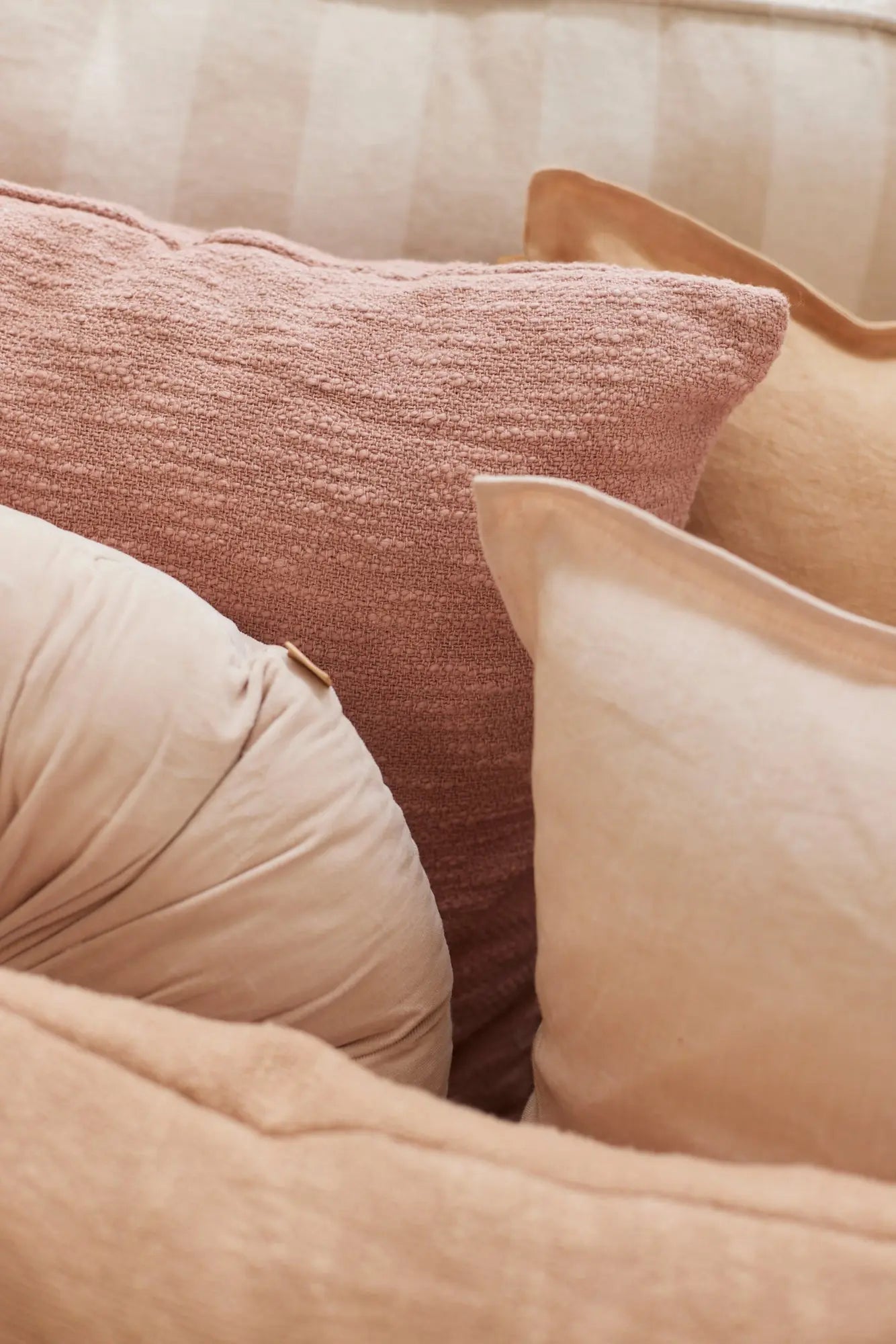 Cuddle Blush Velvet Round Cushion SanctuaryLiving