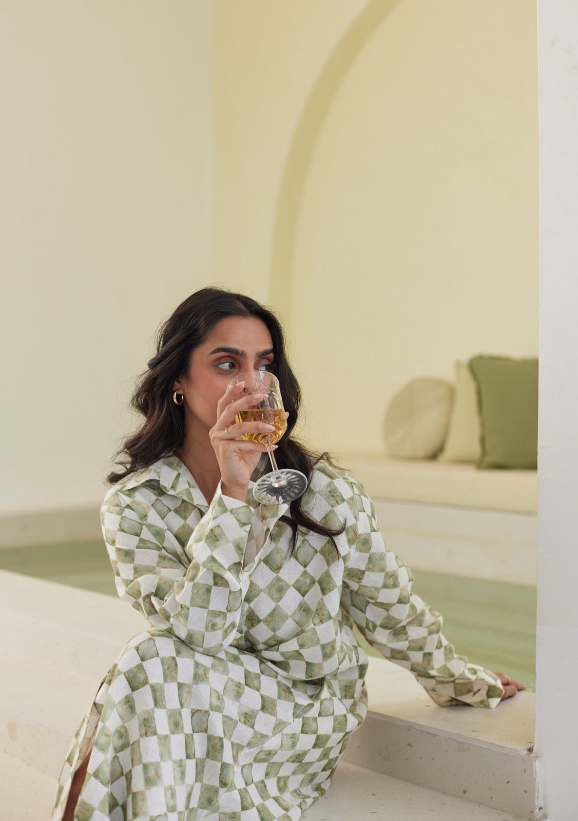 Magnolia Check Green Shirt Dress