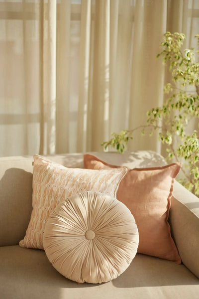 Cuddle Blush Velvet Round Cushion SanctuaryLiving