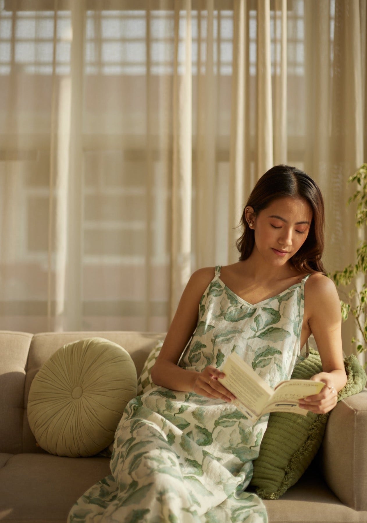 Iris Cascade Teal Slip Dress