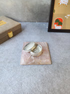 Rose Quartz Silver Pearl Set - Small