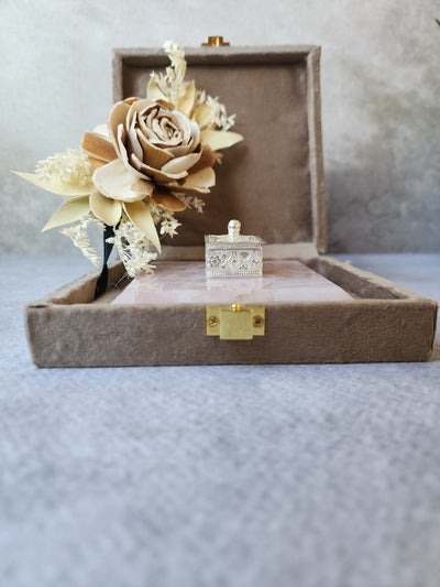 Rose Quartz Square Kesar Set - Small