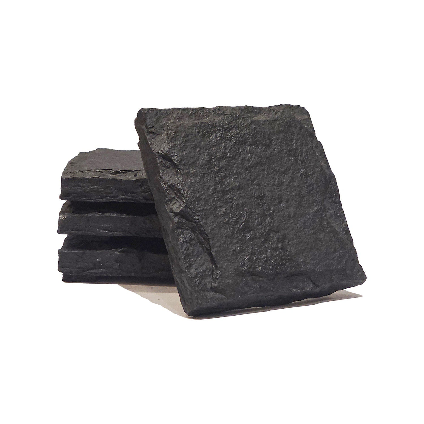 Chiseled Square Slate Coaster - Set of 4