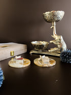 Natural Agate Kesar Elaichi Luxe Set ( Round )