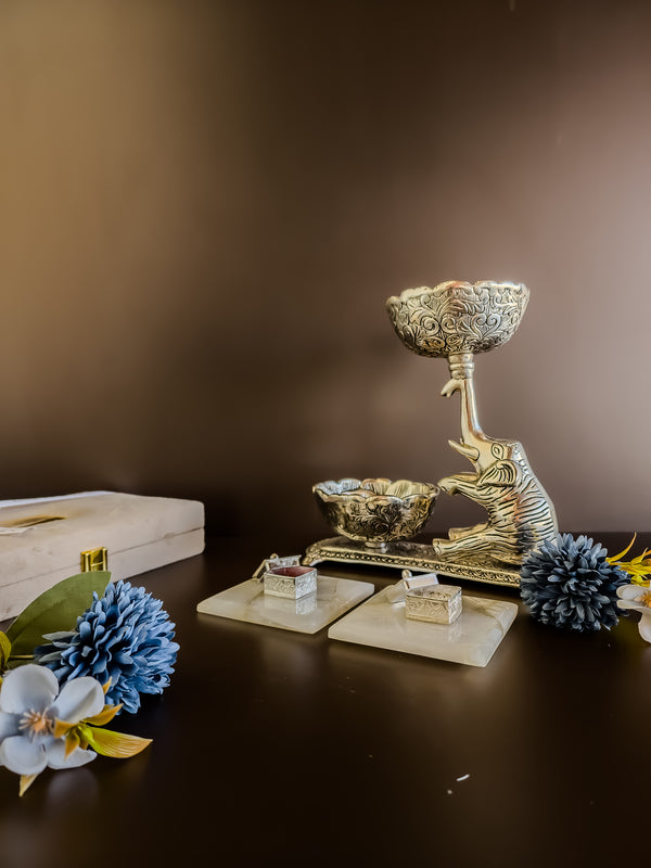White Quartz Kesar Elaichi Luxe Set