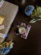 Amethyst Square Gemstone Coaster With Silver Dibbi