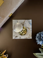 Natural Agate Square Gemstone Coaster With Silver Dibbi