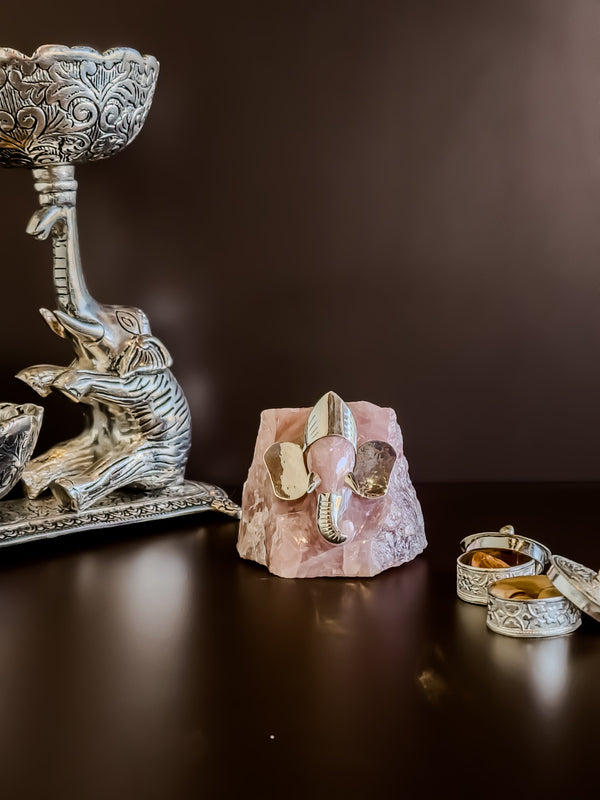 Ganesha Rose Quartz Figurine