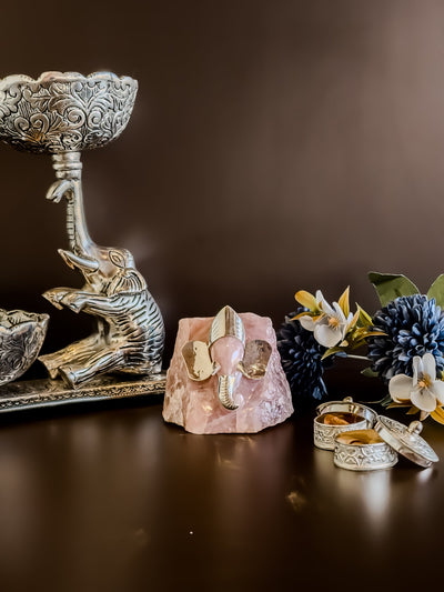 Ganesha Rose Quartz Figurine