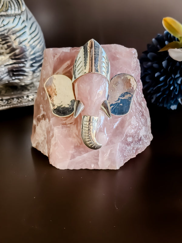 Ganesha Rose Quartz Figurine