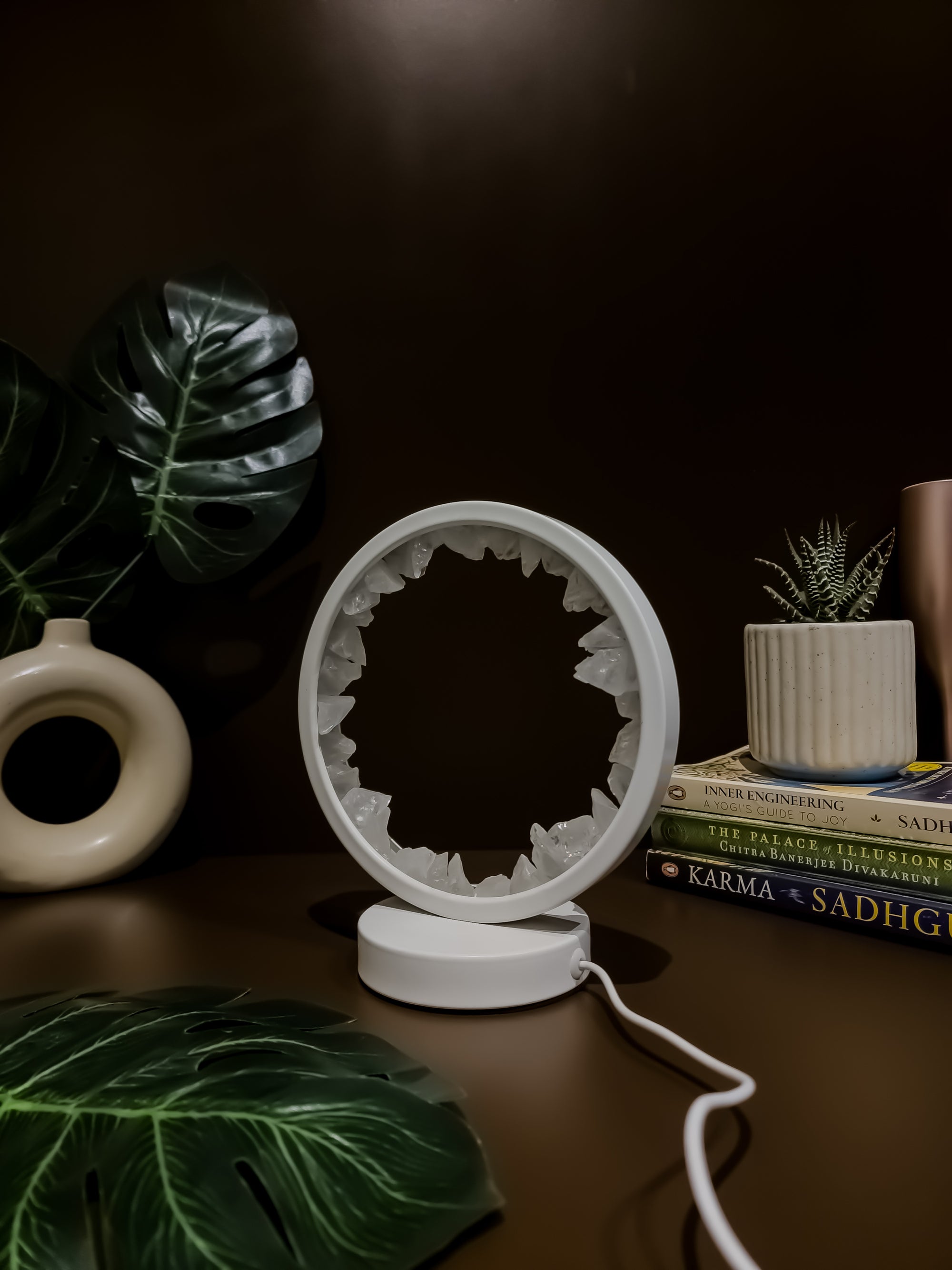 White Quartz Crystal Lamp