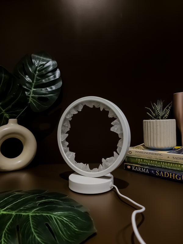 White Quartz Crystal Lamp