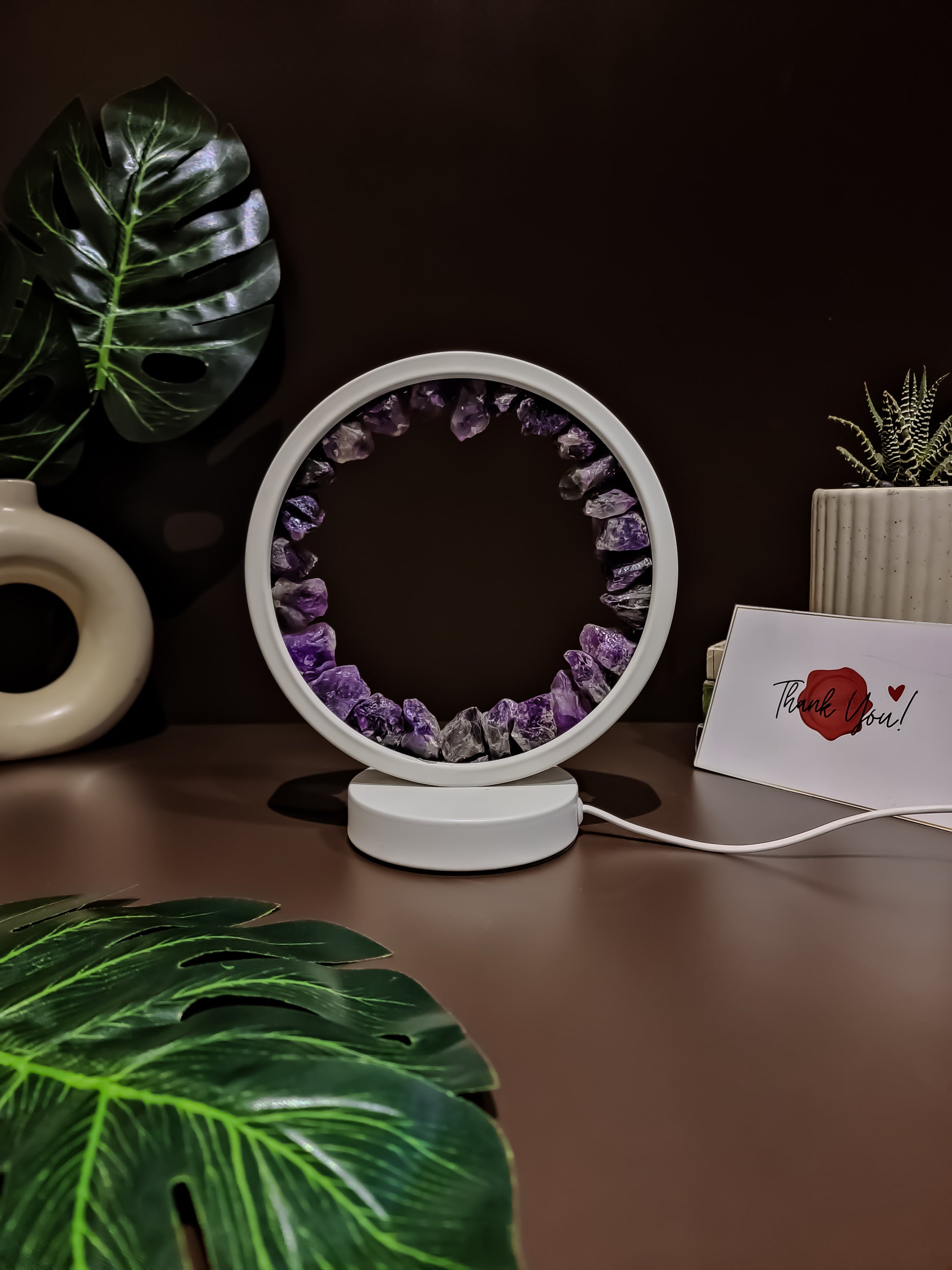 Amethyst Gemstone Crytsal Lamp