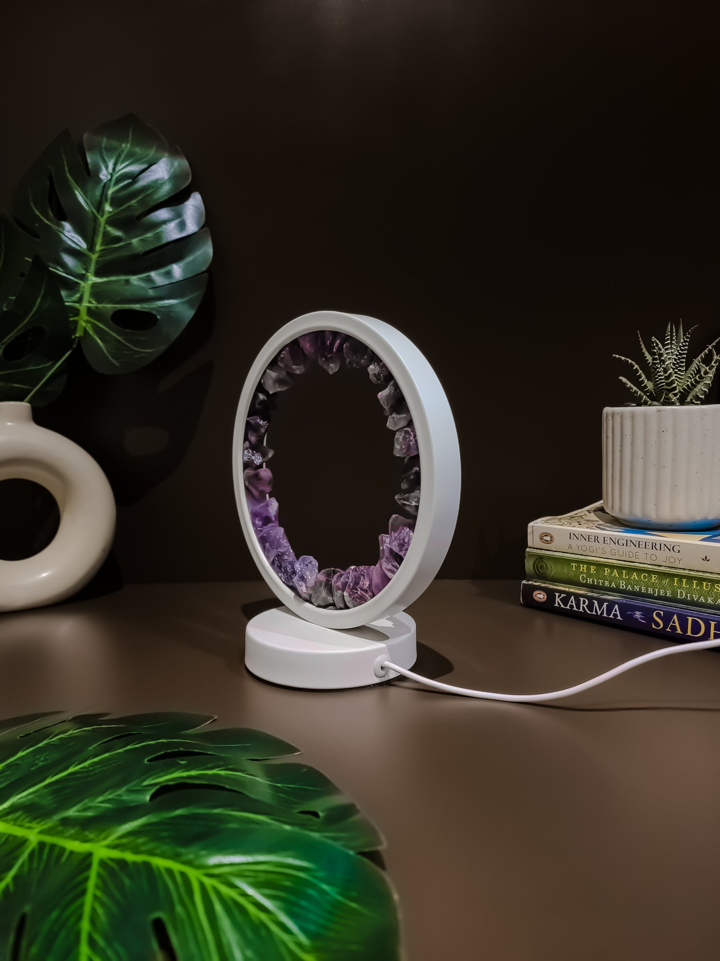 Amethyst Gemstone Crytsal Lamp