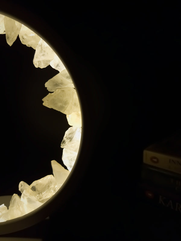 White Quartz Crystal Lamp