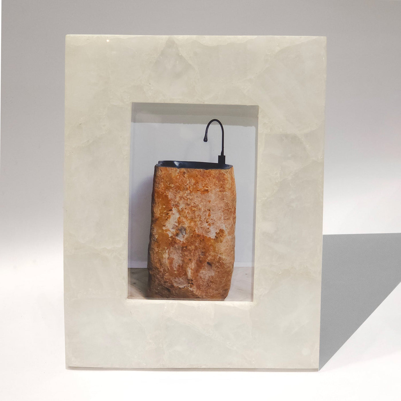Semi Precious Photo Frame - White Quartz