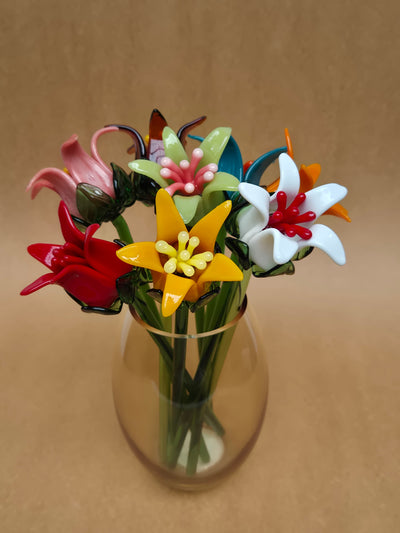 Tinsel Lillies- Glass Flowers & Bouquet