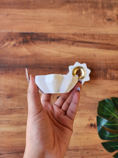 White Marble Candle Holder - Luxury Minimal Home Décor (Set of 2)