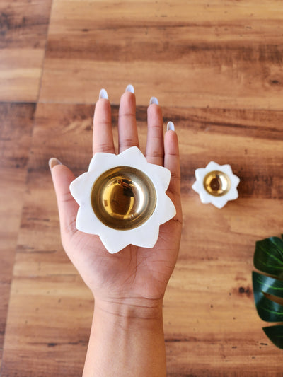 White Marble Candle Holder - Luxury Minimal Home Décor (Set of 2)