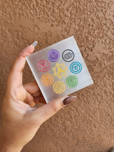 Wooden 7 Chakra Card Holder - Spiritual Décor & Desk Accessory