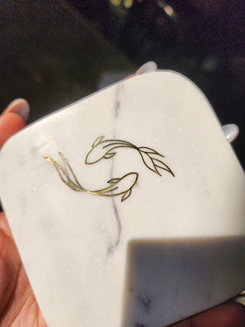 Yin-Yang Koi Fish Marble Décor Candle Bouquet - Balance & Harmony Gift Set