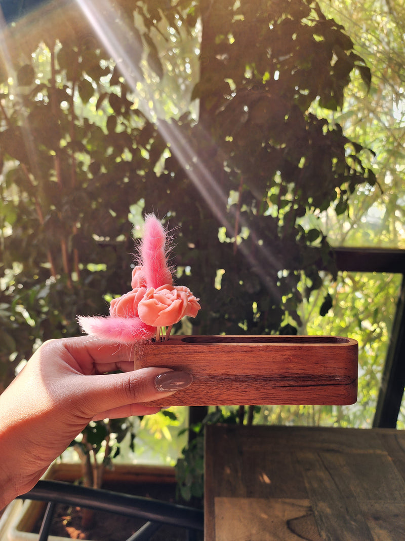 Personalised Name Initial Marble Décor Candle Bouquet Gift Set