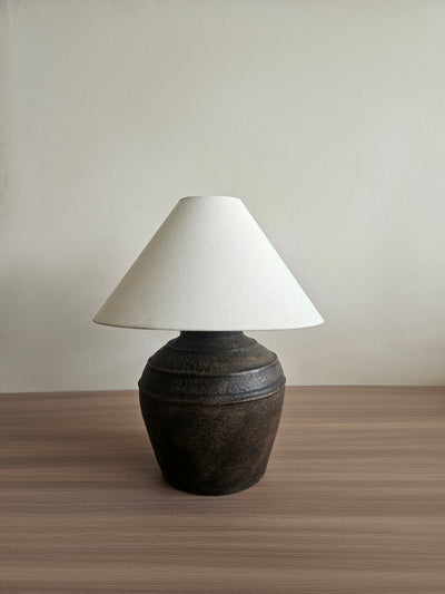 BENIN TERRACOTA TABLE LAMP VASE