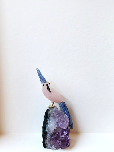 Natural Gemstone Bird Statement Décor