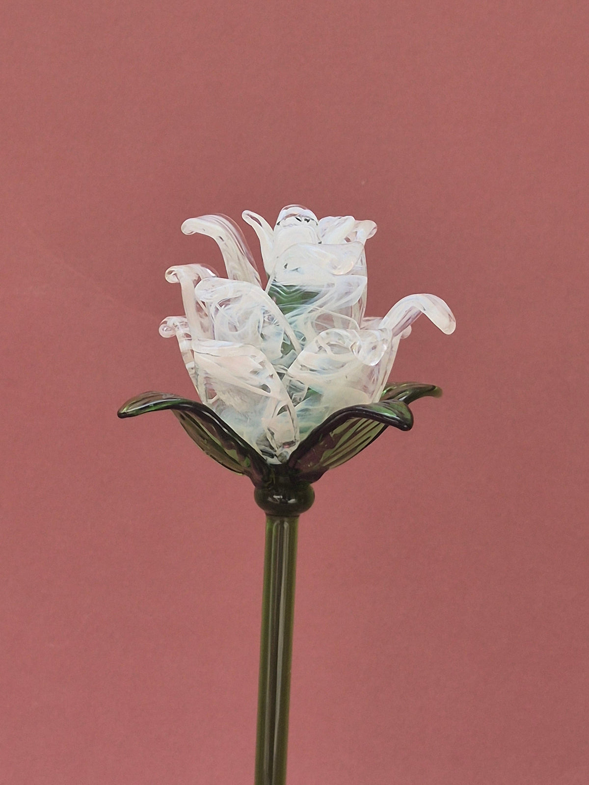Pearl Lisianthus- Handblown Glass Flower