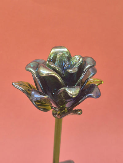 Cobalt Lisianthus- Handblown Glass Flower